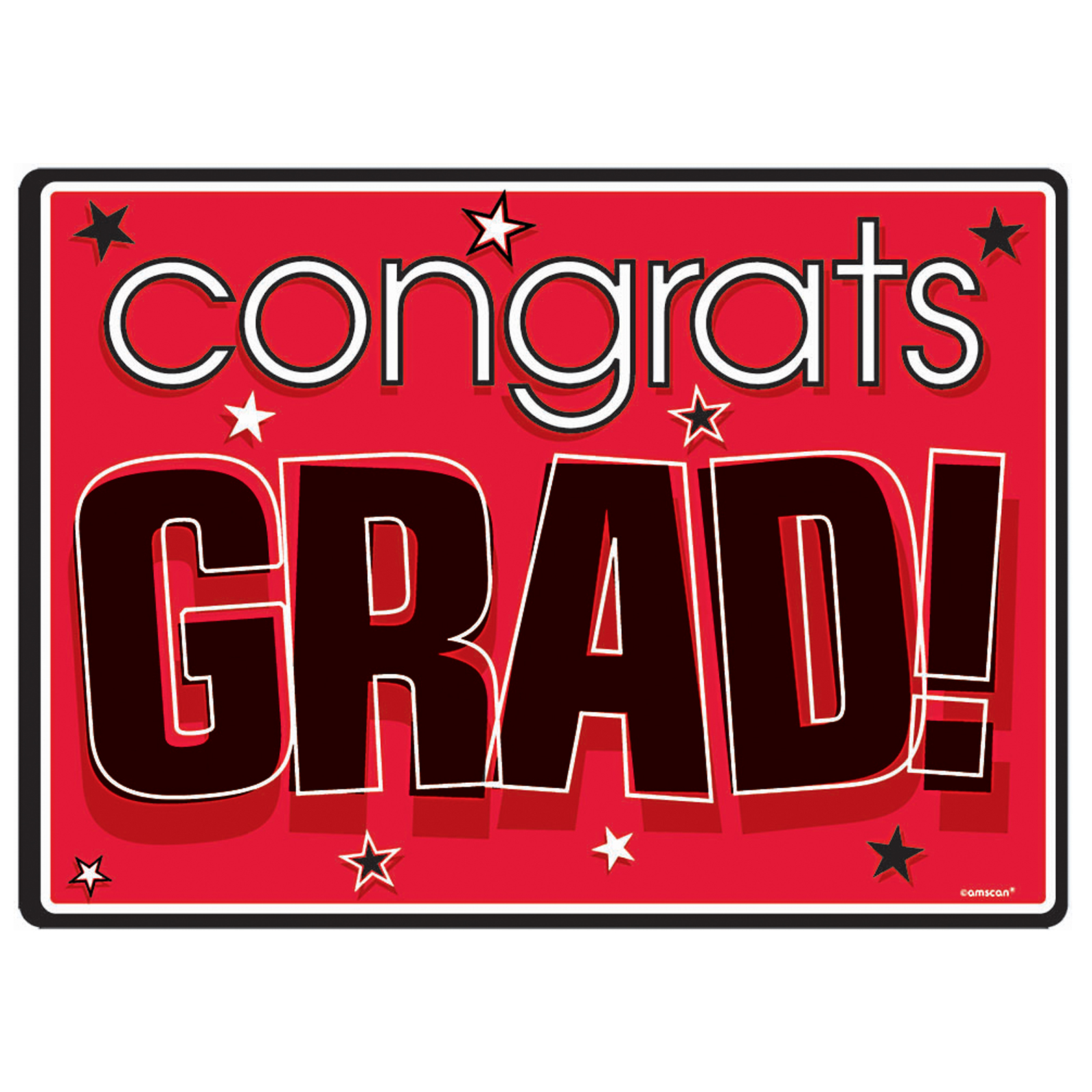 Congrats Grad Red Graduate Cutouts | ThePartyWorks