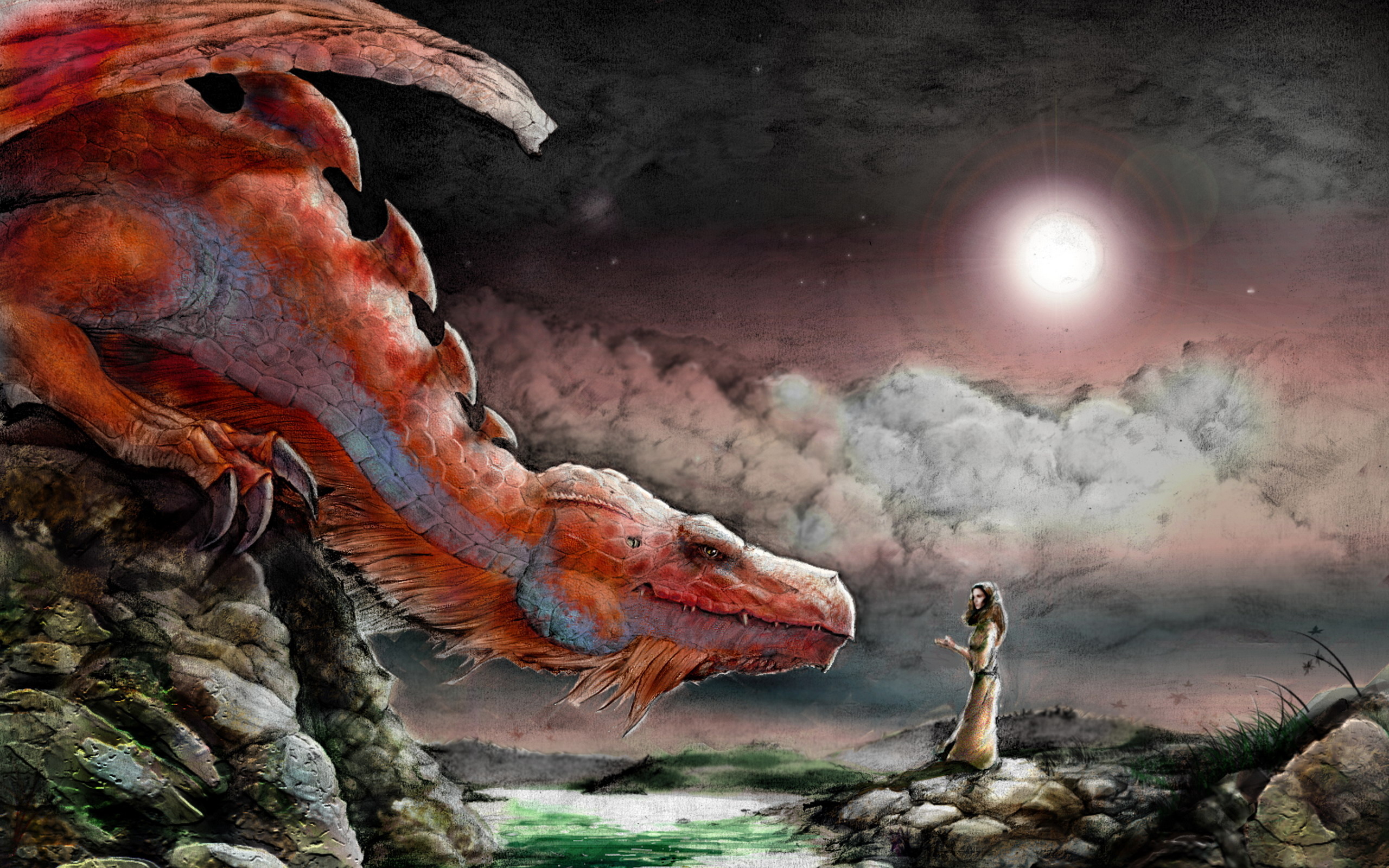 friendly dragon, Dragon and his master wallpaper - ForWallpaper.com