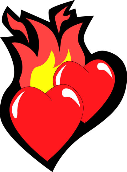 Cool Drawings of Hearts With Fire images
