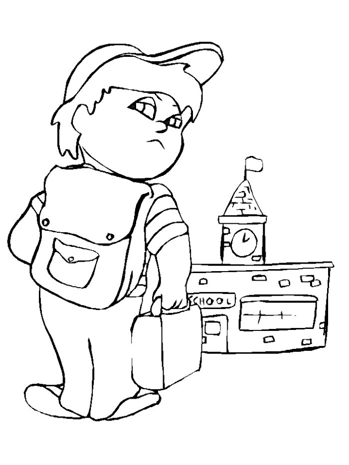 Free coloring pages of child to go to school