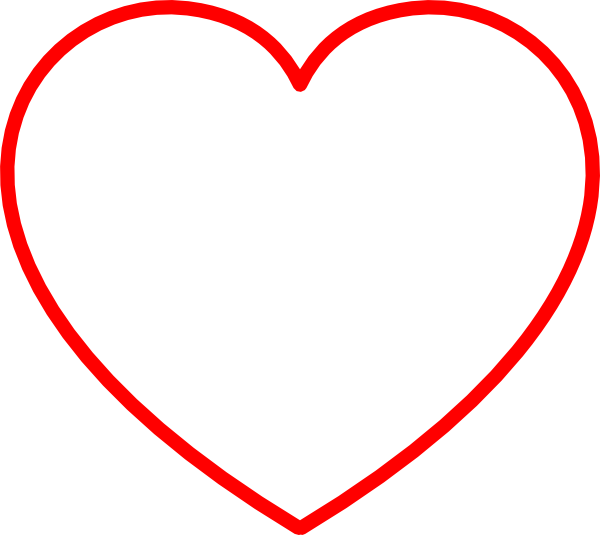 Red Heart Outline Clipart - Free Clipart