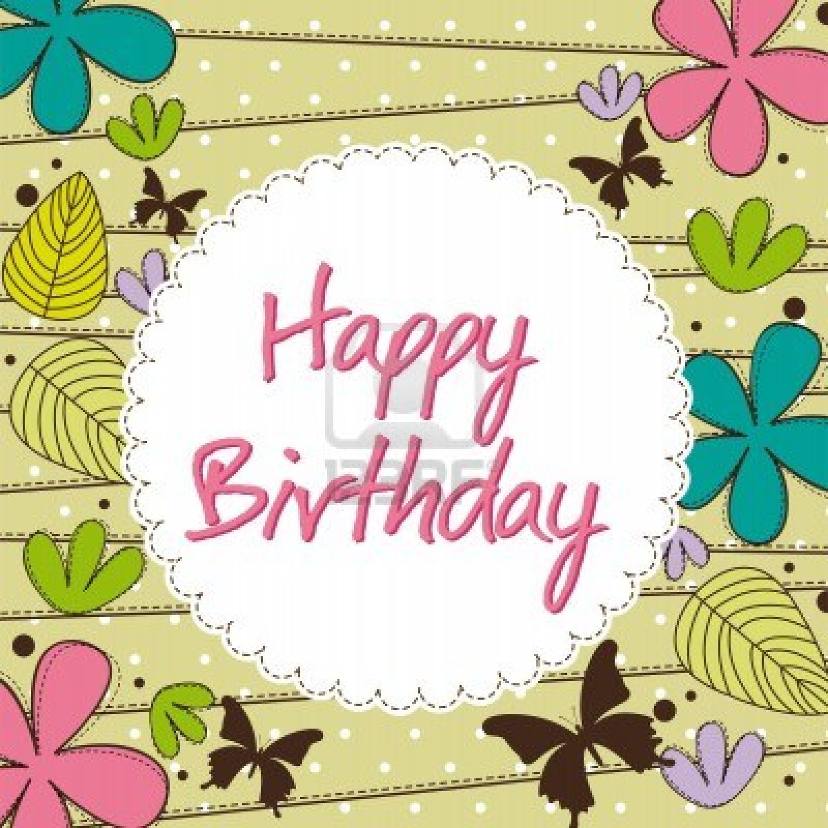 Cute Happy Birthday Card With Flower Wallpaper #11660 Wallpaper ...