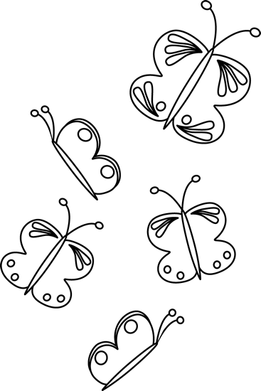 Butterfly Clip Art Black And White Outline | Img Need