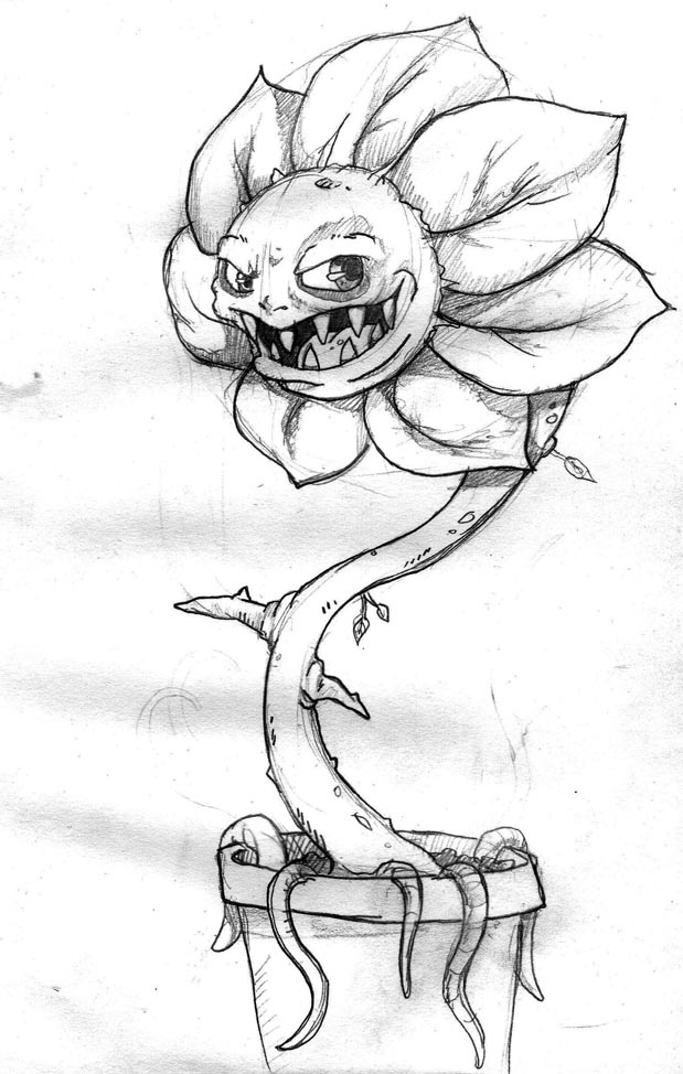 evil flower sketch by rowanpunk on DeviantArt