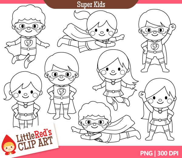 Super Kids Superhero Clip Art | Little Red's Treehouse