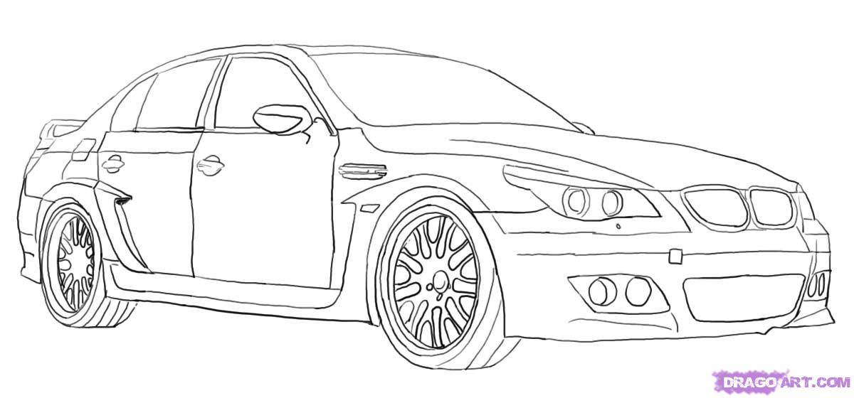 Drawing Cars Bmw | kids drawing coloring page