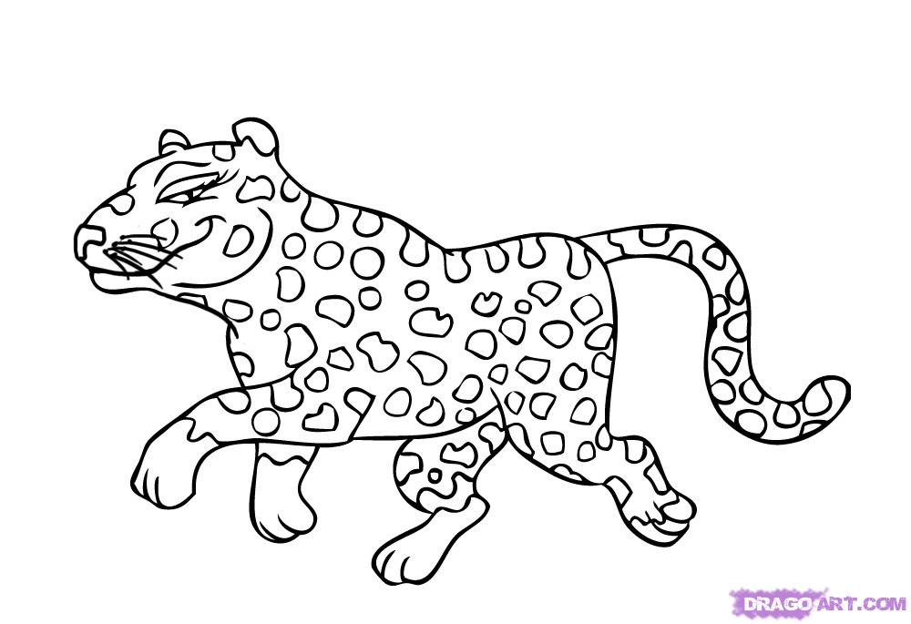 How to Draw a Cartoon Cheetah, Step by Step, Cartoon Animals ...