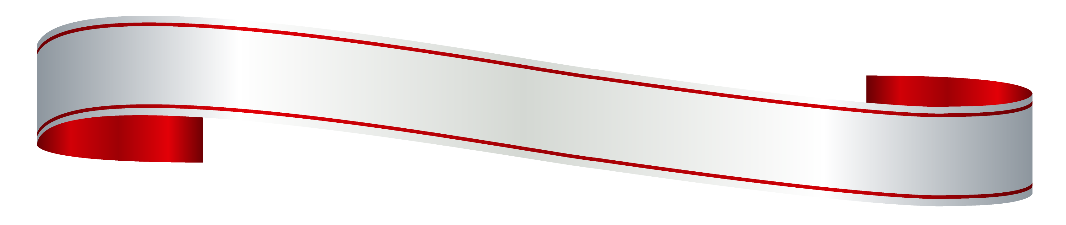 White and Red Banner PNG Clipart Picture