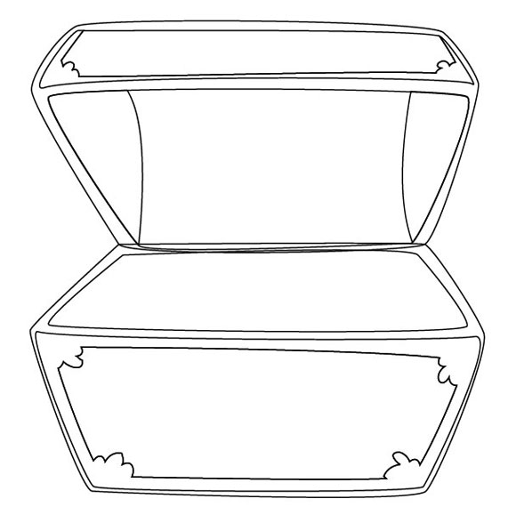 outline of treasure chest Colouring Pages