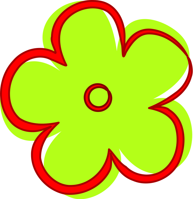 Flower Six Petals Black Outline With Upper And Lower Text Clip Art ...