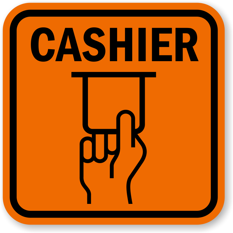 Cashier Sign - ATM Banking Sign - Fast Shipping, SKU: K-