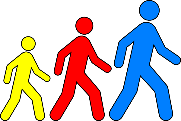 Walking Man Colors 1 clip art - vector clip art online, royalty ...