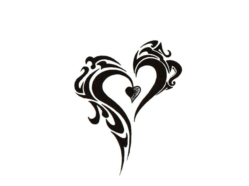 Heart Tattoo With Tribal Design : Amazing Tattoo Design - ClipArt ...