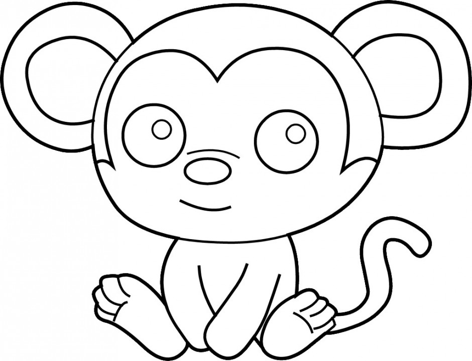 Little Monkey Coloring Page Clip Art Coloring University 198590 ...