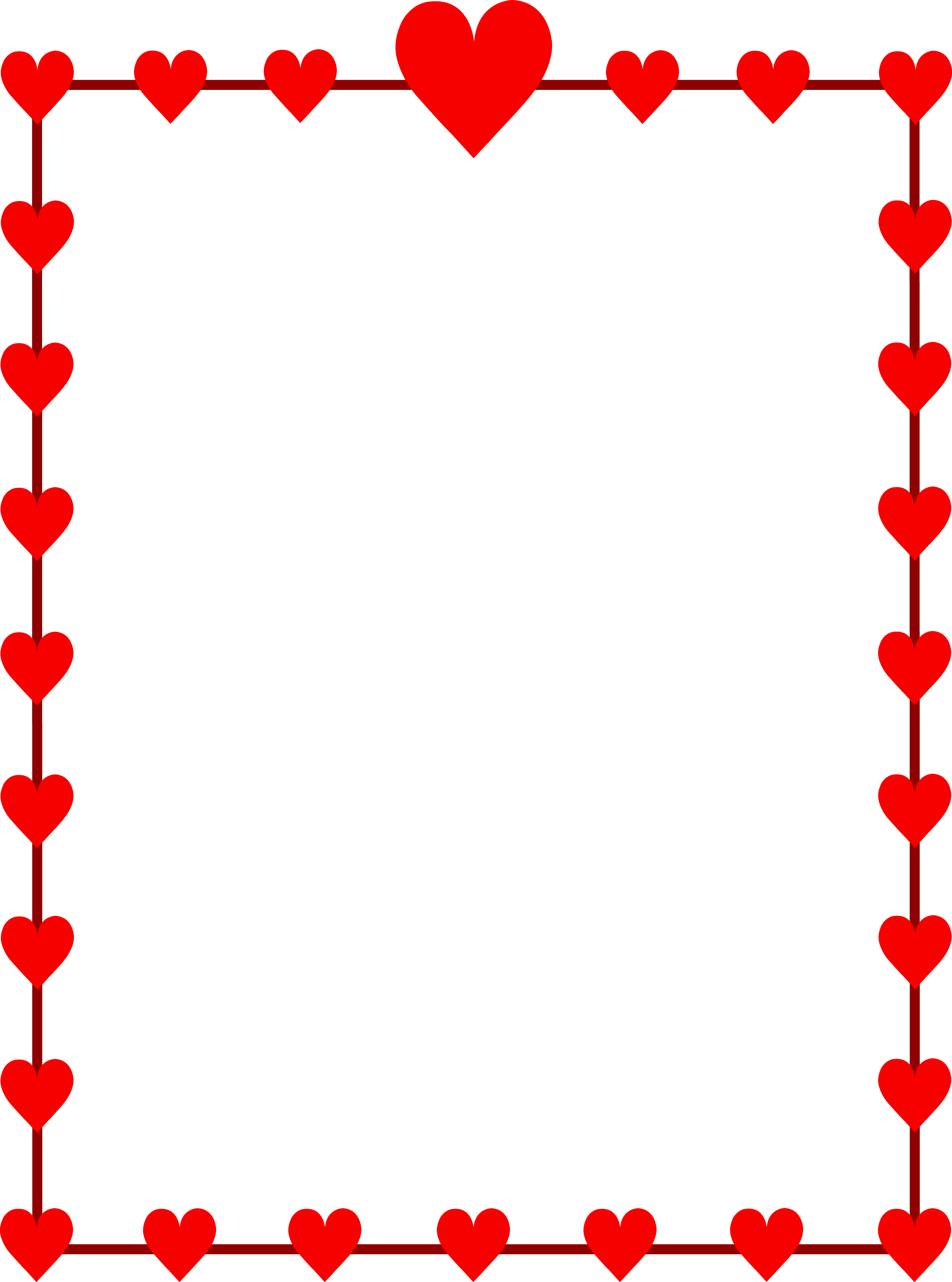 Red Hearts Border Frame - Free Clip Art