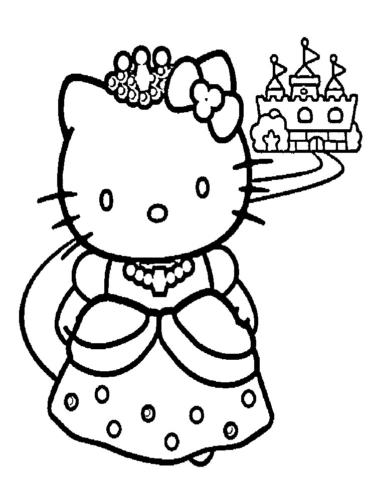 Princess Hello Kitty Coloring Pages | Coloring Pages For Kids