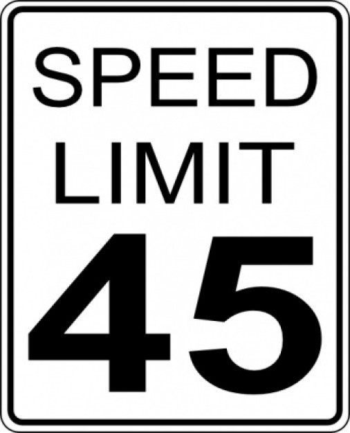 45mph Speed Limit Road Sign clip art Vector | Free Download