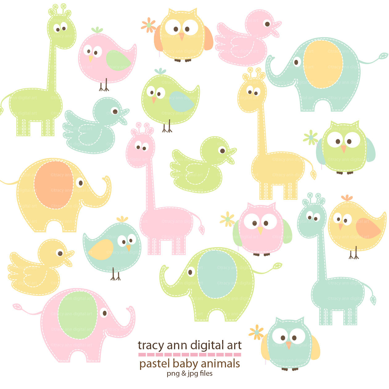 Popular items for baby animals clipart on Etsy