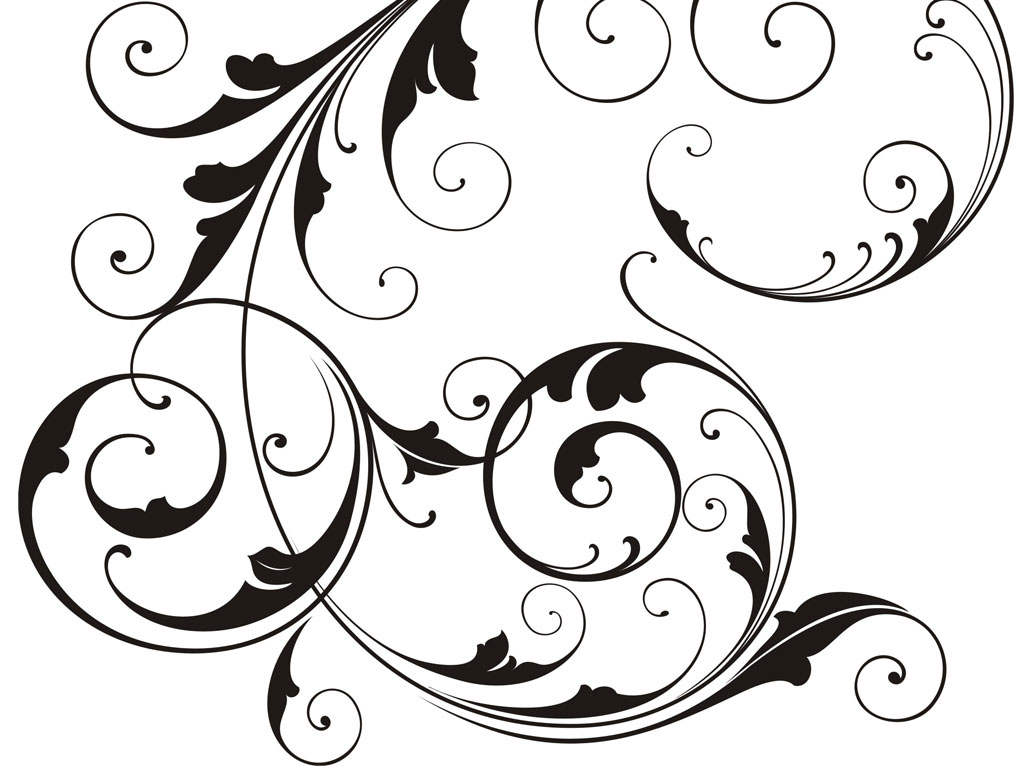 free clip art black and white swirls - photo #13