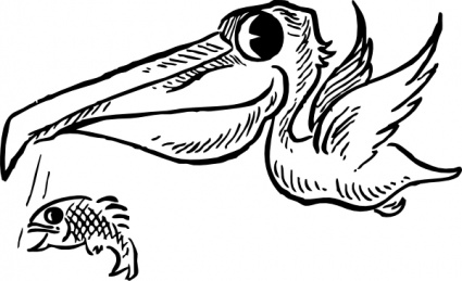 Download Pelican With Fish clip art Vector Free