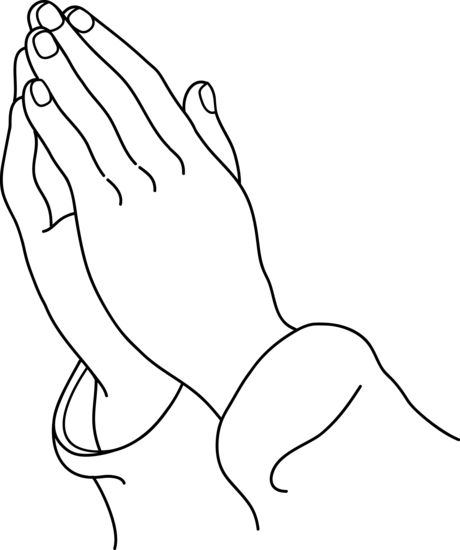 Praying Hands Line Art - Free Clip Art