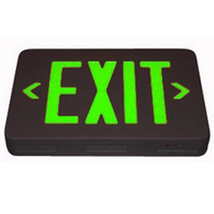 White Black Plastic Exit Sign Red Green LED Battery AC Only ...