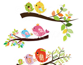 Popular items for cute birds clipart on Etsy