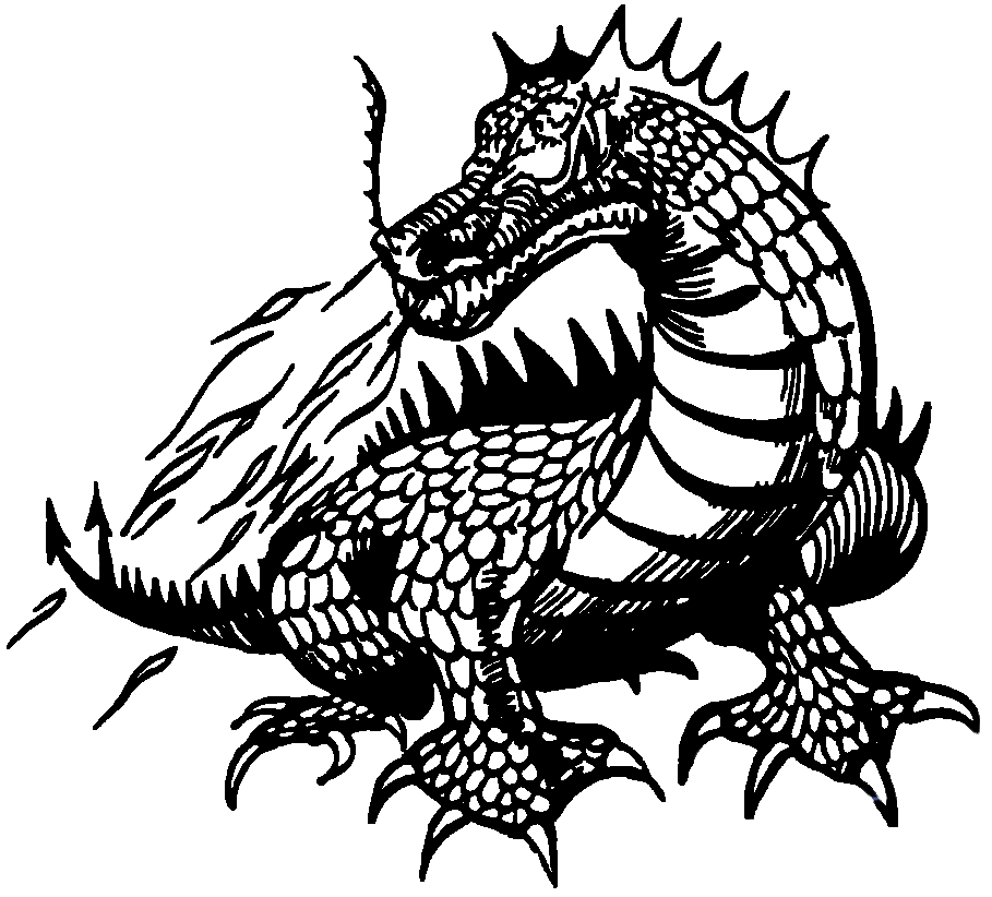free black and white dragon clipart - photo #6