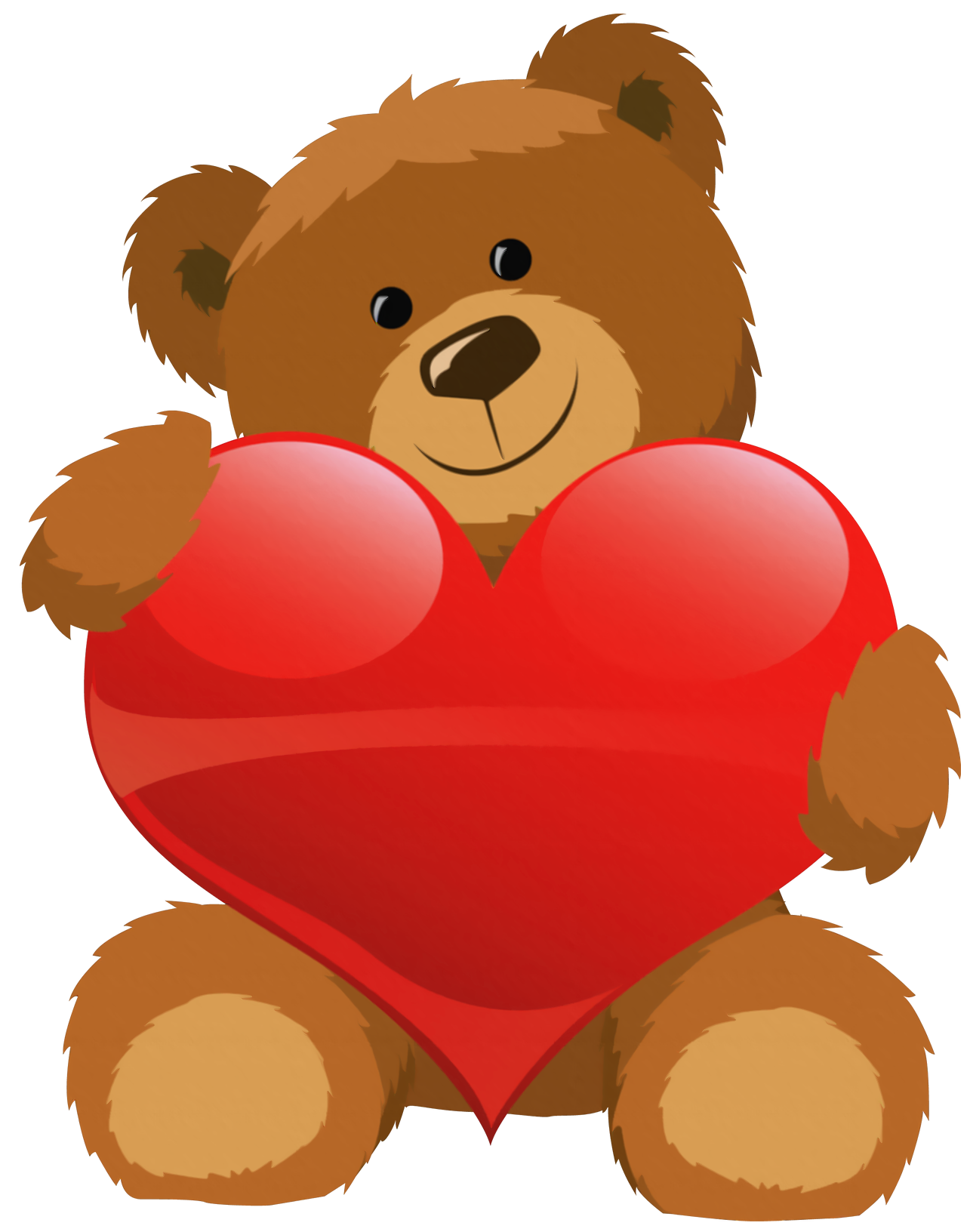 Cute Bear with Heart PNG Clipart Picture