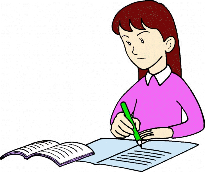 clipart of a girl writing - photo #7