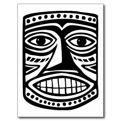 Tiki Mask Post Card Templates, Tiki Mask Postcards