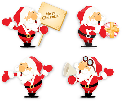 4 Santa Claus Illustrations, Christmas Cartoon Icons | Just Free ...