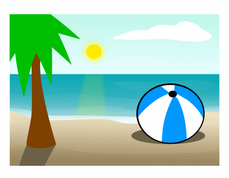 Drawing a cartoon beach