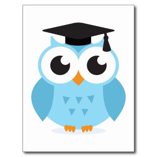 Cute cartoon owl graduate with mortarboard