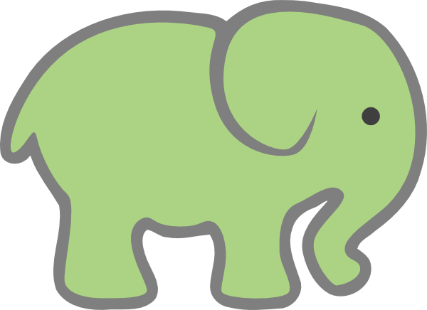 Baby Green Elephant clip art - vector clip art online, royalty ...