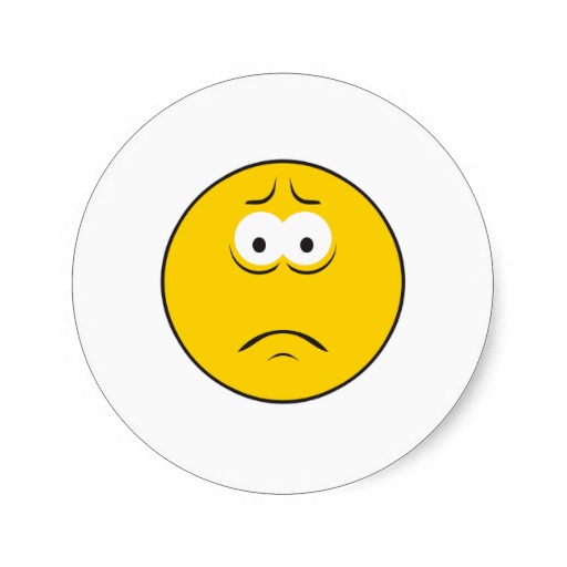 Sad Frowning Smiley Face Sticker | Zazzle