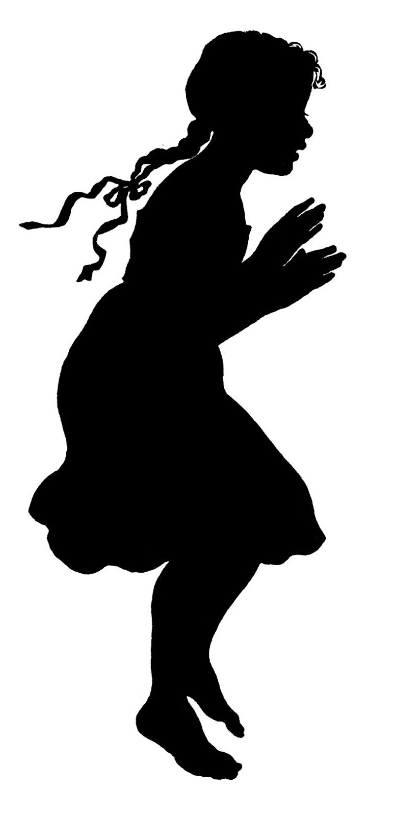 free little girl silhouette clip art - photo #15