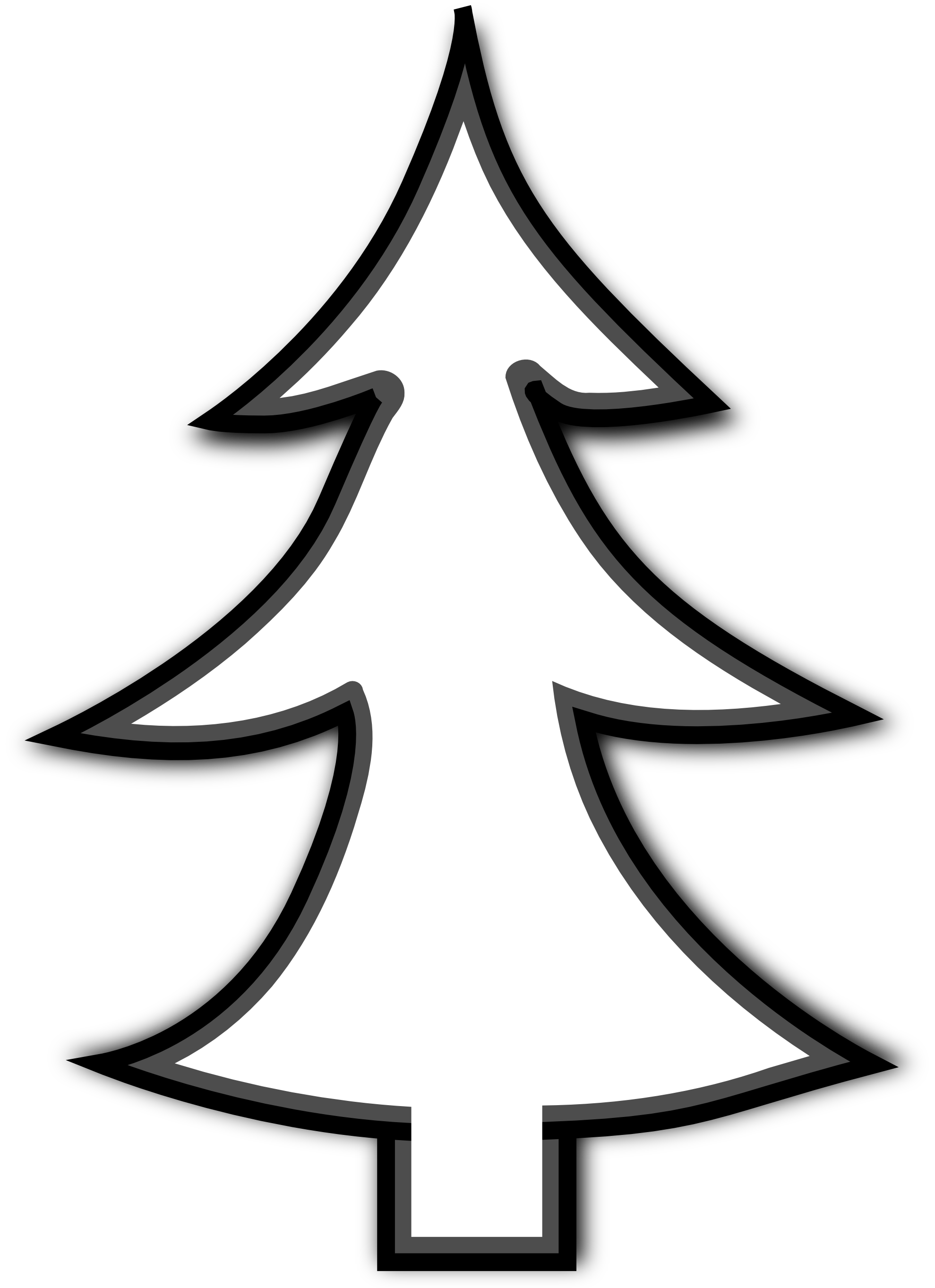 clipartist.net » Clip Art » xmas christmas tree 32 black white ...