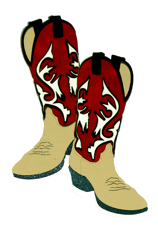 Paper Wizard - Travel Collection - Die Cuts - Cowboy Boots - Red ...