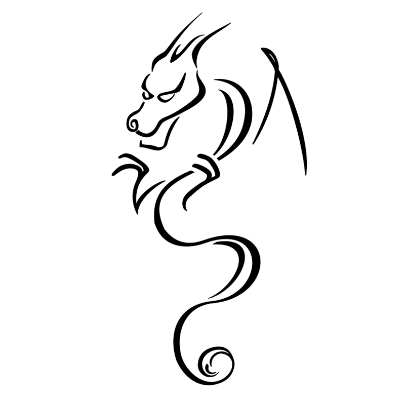 Simple Tribal Dragon Tattoo Images & Pictures - Becuo