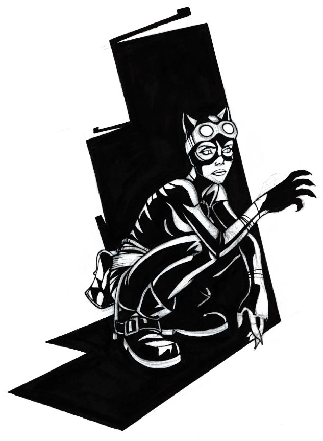 Fashion and Action: Catwoman in Black & White Art Gallery
