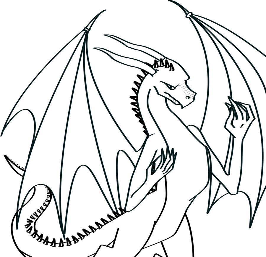 Dragon Line Art - Cliparts.co