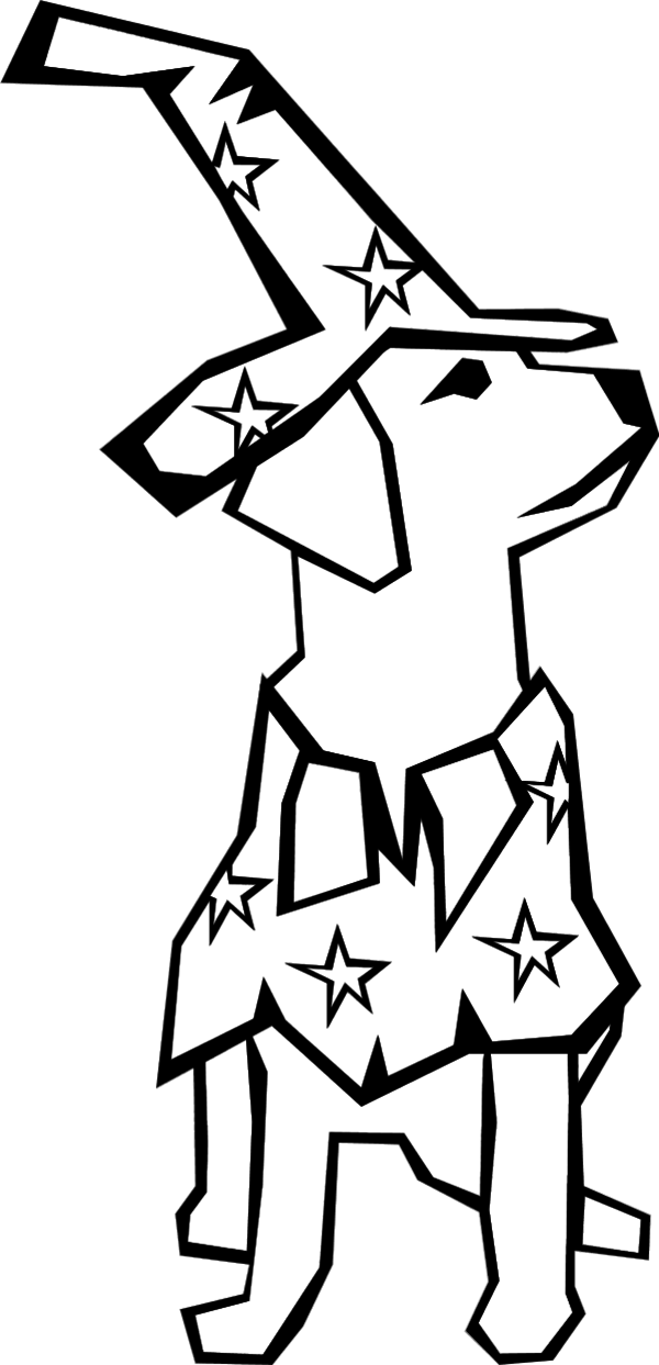 Dog Wearing Tall Hat - vector Clip Art