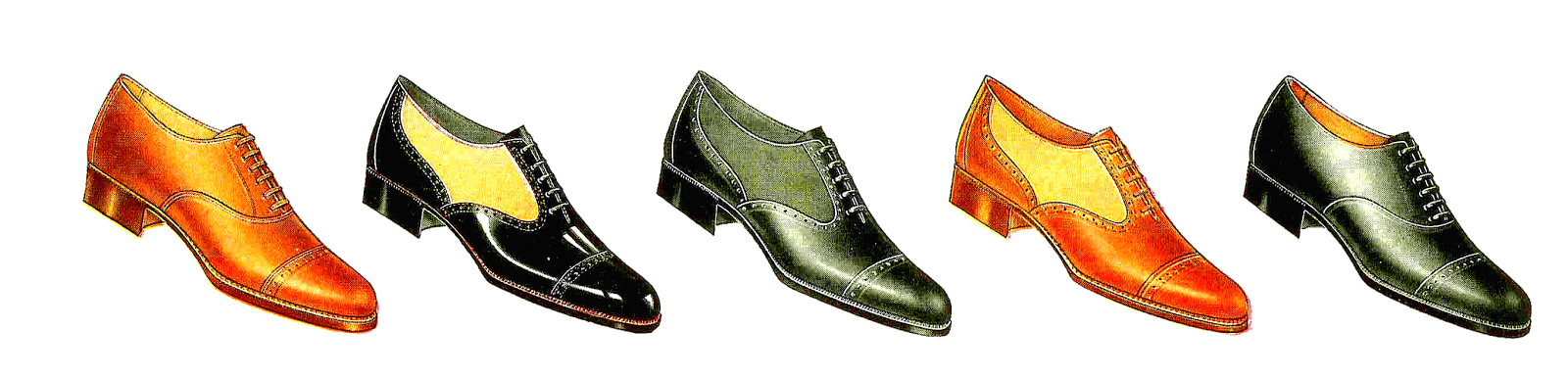 Antique Images: Free Fashion Clip Art: 5 Vintage Men's Shoe ...