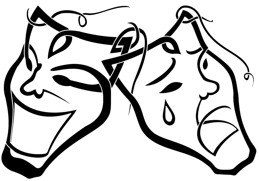 Comedy/drama Masks Coloring Page