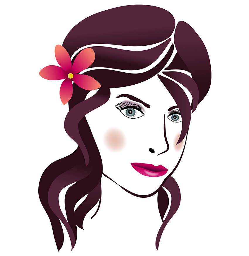Beauty Vector Woman's Face - Hair Salon - Beauty Vector Graphic