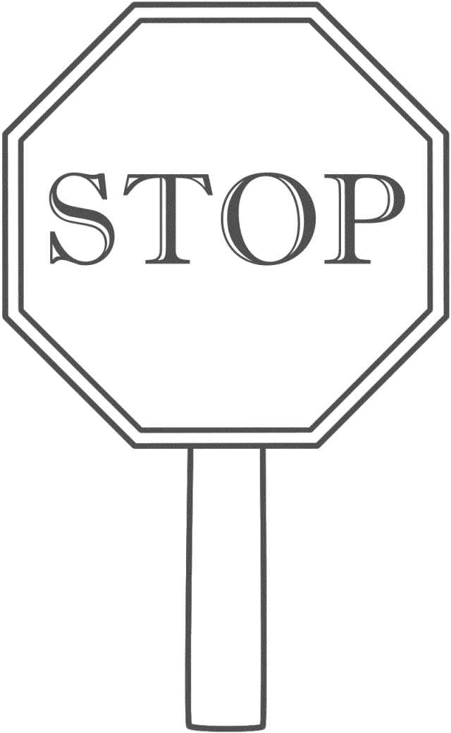 Stop Sign With Border On A Post Coloring Page 292300 Stop Sign ...
