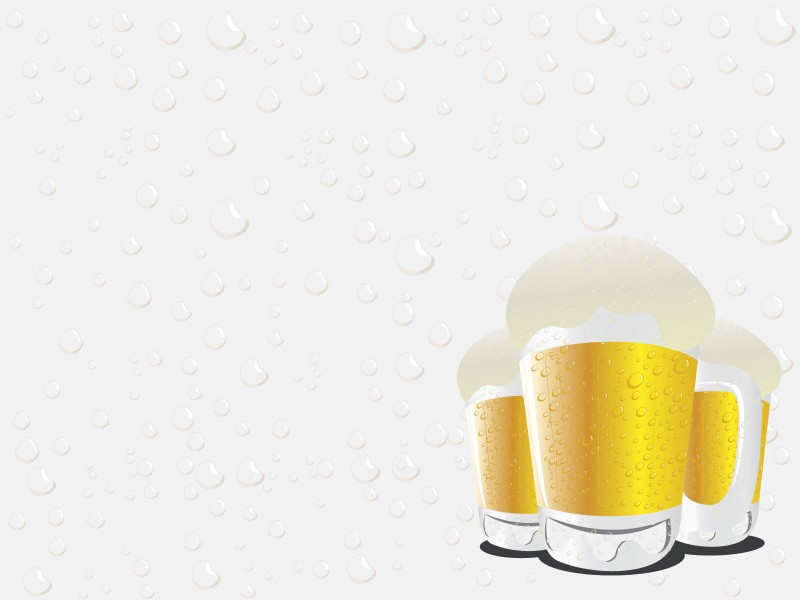 Beer Glasses Powerpoint Templates - Food & Drink, Yellow - Free ...
