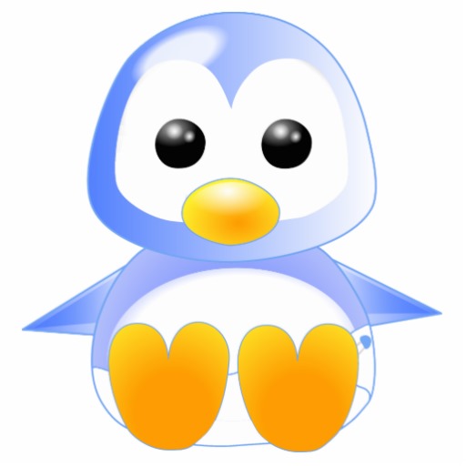 Cute Cartoon Baby Penguin in Blue Standing Photo Sculpture | Zazzle