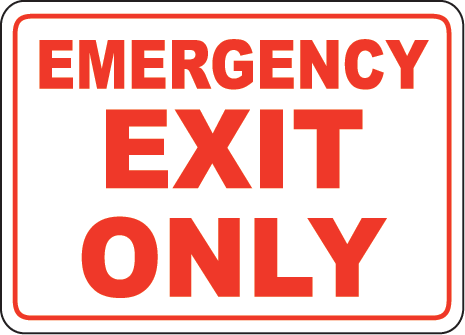 Emergency Exit Only Sign by SafetySign.com - R5427